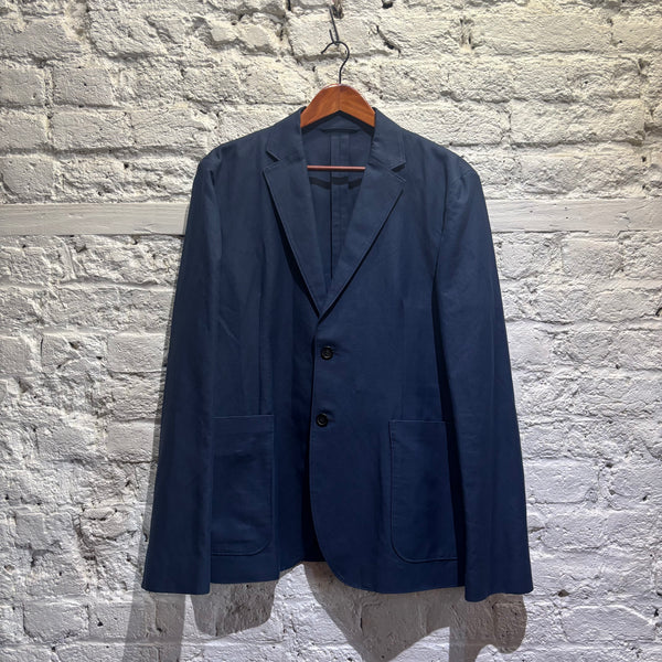 ACNE STUDIOS 	"NAVY BLUE ""BIARRITZ"" LINEN JACKET ITA 52
