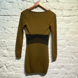 GORDONA BROWN CASHMERE FITTED KNIT DRESS