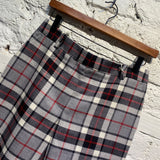 ALEXANDER WANG GREY/RED CHECK WOOL HIGH WAISTED CIGARETTE TROUSERS
