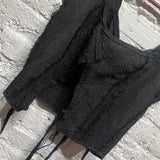 OLUBIYI THOMAS
BLACK LACED CORSET TOP QUILTED
