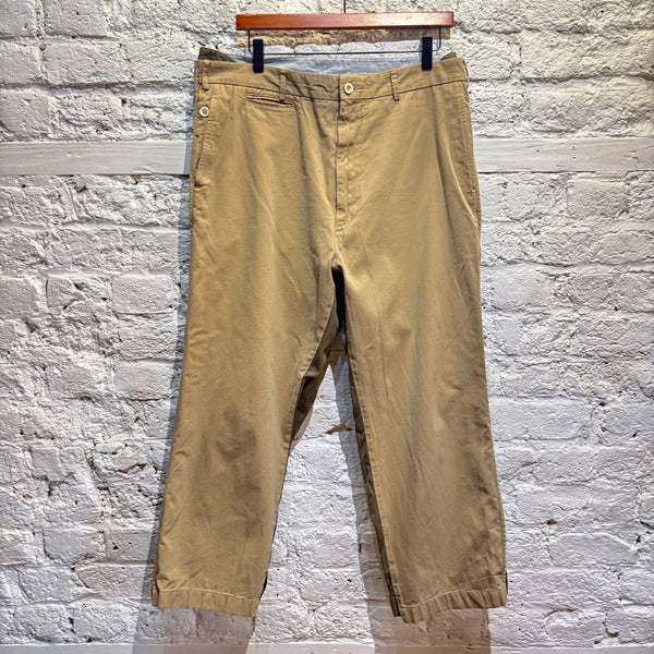 ALEXANDER MCQUEEN	GREEN / TAN DECONSTRUCTED RECONSTRUCTED TROUSERS
