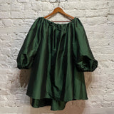 BERNADETTE
GREEN STRAPLESS TAFFETA MINI DRESS