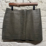 ALEXANDER WANG GREY TEXTURED LEATHER MINI SKIRT