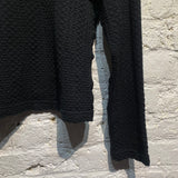 COMME DES GARÇONS BLACK WOOL BUBBLE KNIT LONG SLEEVE TOP