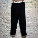 ARMANI COLLEZIONI BLACK STITCHED CREASE TROUSERS