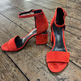 ALEXANDER WANG ORANGE SUEDE SANDALS