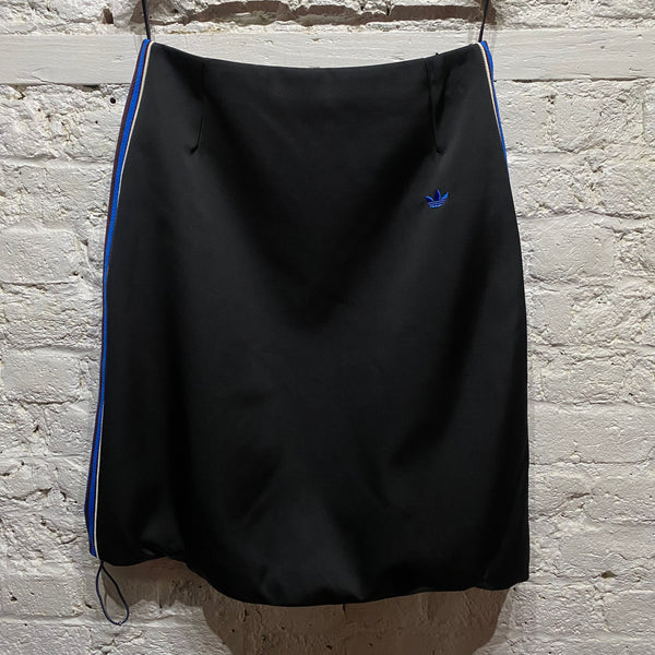 WALES BONNER X ADIDAS 
BLACK/BLUE SATIN PARACHUTE SKIRT