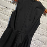 COMME DES GARÇONS BLACK SLEEVELESS KNEE LENGTH LIGHT WOOL DRESS