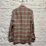 RAF SIMONS 
SS17 SLIMFIT LINEN CHECK SHIRT