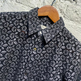 COMME DES GARÇONS BLACK/GREY FLORAL LACE SHIRT