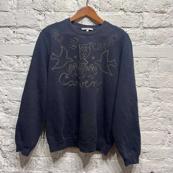CARVEN
EMBROIDERED NAVY SWEATER