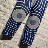 CHARLES JEFFREY LOVERBOY BLUE GRAPHIC PRINT WOVEN TROUSERS