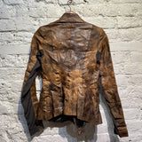 RICK OWENS 
DISTRESSED LEATHER JACKET
