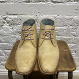 PAUL SMITH 
HANDCRAFTED BEIGE LEATHER ANKLE BOOTS