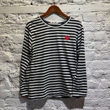 COMME DES GARCONS PLAY BLK/WHT STRIPE L/S T SHIRT