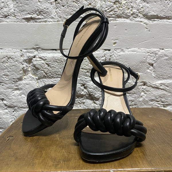 NICHOLAS KIRKWOOD BLACK OPEN TOE HEELED SANDALS