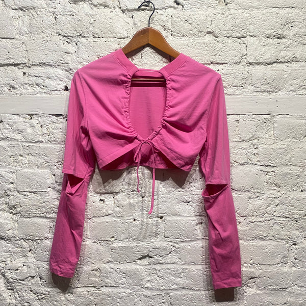 JACQUEMUS
HOT PINK COTTON CROPPED TOP