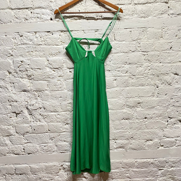 MIISTA
GREEN SATIN DRESS