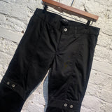 JUNYA WATANABE BLACK COTTON TROUSERS WITH BUTTON DETAILS