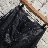 SUPER YAYA
BLACK LACE UP SPLIT FLARED TROUSERS