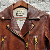 ACNE STUDIOS  BROWN LEATHER BIKER