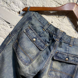 JUNYA WATANABE WASHED DENIM JEANS WITH ZIPS