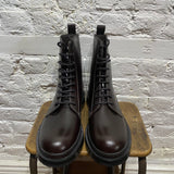 LOUIS VUITTON DARK BROWN LEATHER BOOTS