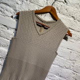 ALAIA HEAVY WEAVE PALE GREY DRESS