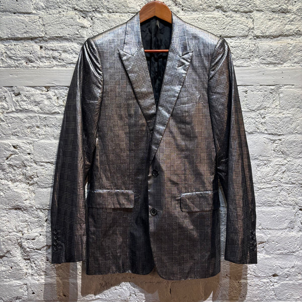 DIOR SILVER LAME CHECK JACKET