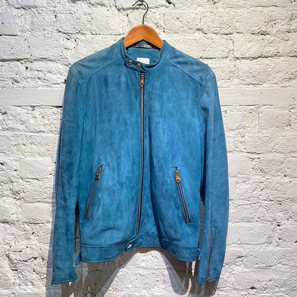 PAUL SMITH TEAL BLUE SUEDE JACKET
