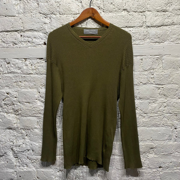 COMME DES GARÇONS HOMME AD1996 ARMY GREEN SILK/COTTON KNIT