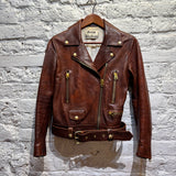 ACNE STUDIOS  BROWN LEATHER BIKER
