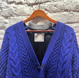 SACAI
BLUE CARDIGAN KNIT FRONT GREY WOOL JACKET BACK