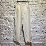 MAISON MARGIELA 	4 WHITE PLEAT FRONT TROUSERS