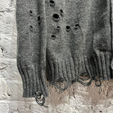 SONG FOR THE MUTE
21.2 BEAST
GREY WOOL CARDIGAN WITH HOLES