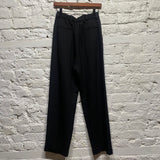 MIU MIU BLACK PLEAT FRONT WIDE LEG TROUSERS