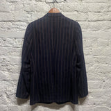 DRIES VAN NOTEN NAVY/DEEP RED STRIPE JACKET