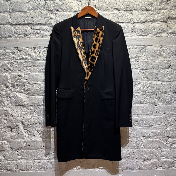 COMME DES GARÇONS HOMME PLUS BLACK/LEOPARD COAT