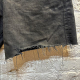 BALENCIAGA 	BLACK DENIM RAW EDGE SHORTS