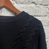 ERDEM
BLACK CABLE KNIT SWEATER