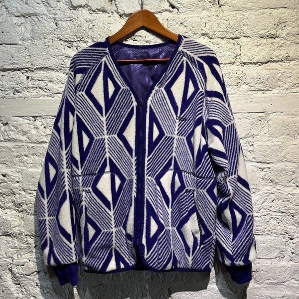 DIOR PURPLE/WHITE FLEECE ZIP JACKET
