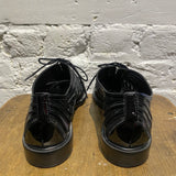 ROBERT CLERGERIE BLACK MESH/PATENT LEATHER DERBY SHOES