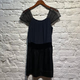 MIU MIU NAVY & BLACK SILK DRESS
