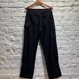 DION LEE 	BLACK HEAVY COTTON TROUSERS