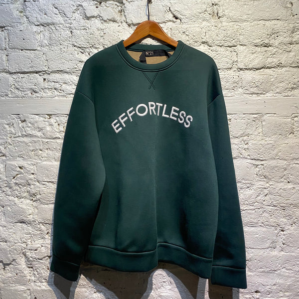 NO. 21 DARK GREEN NEOPRENE SWEATER