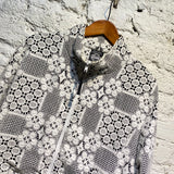 NASIR MAZHAR BLACK/WHITE LACE TRACKSUIT SET