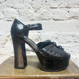 SAINT LAURENT
BLACK PYTHON PLATFORMS 
SIZE 38/ 5 UK