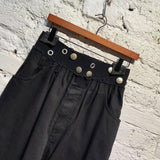 RAF SIMONS BLACK OVERSIZE DENIM TROUSERS WITH EYELETS