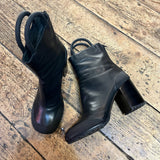 RANDOM IDENTITIES BLACK LEATHER & RUBBER WORKER BOOTS