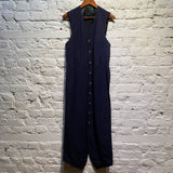 JEAN PAUL GAULTIER HOMME NAVY PINSTRIPE LONG FRONT GILET